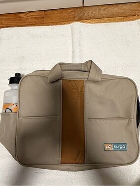 Kurgo Tan and Brown Canvas Toiletry Bag with Water Bottle Pocket ( No Straps )